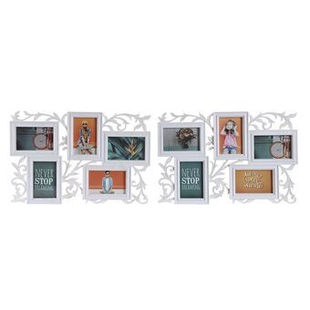 Fotolijsten DKD Home Decor Kristal Wit PP Stads (52,5 x 2 x 35 cm) (2 Stuks)