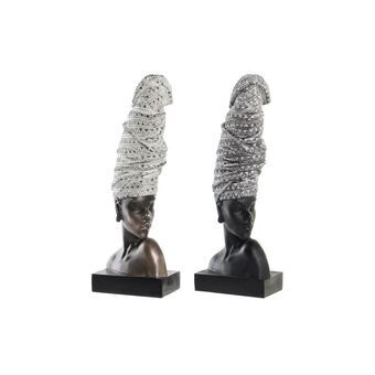 Decoratieve figuren DKD Home Decor Hars Afrikaanse (15,5 x 13,5 x 42 cm) (2 Stuks)