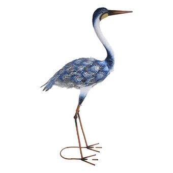 Decoratieve figuren DKD Home Decor Blauw Metaal Terra cotta Reiger (42,5 x 19 x 80 cm)