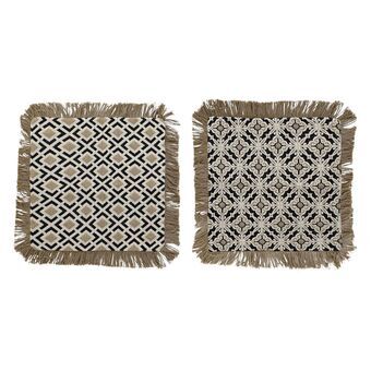 Kussenhoes DKD Home Decor Beige Bruin Geometrisch Scandinavisch (60 x 3 x 60 cm) (2 Stuks)