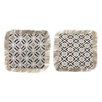 Kussenhoes DKD Home Decor Zwart Beige Bruin Geometrisch Scandinavisch (2 Stuks) (45 x 3 x 45 cm)