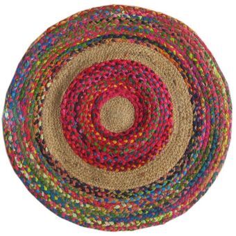 Tapijt DKD Home Decor Polyester Katoen Multicolour Jute (90 x 90 x 0,7 cm)