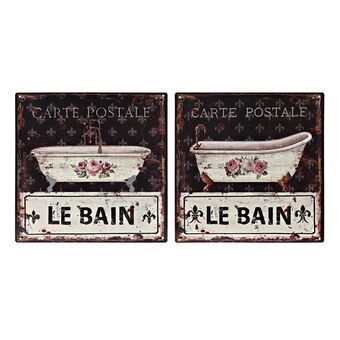 Wanddecoratie DKD Home Decor Le Bain Metaal Traditioneel (2 Stuks) (30 x 1 x 30 cm)