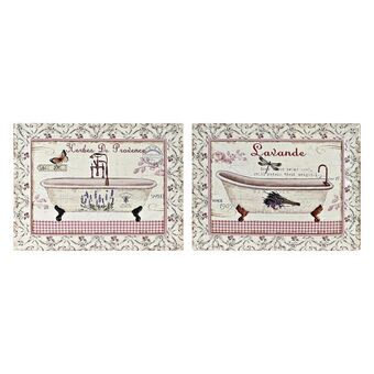 Wanddecoratie DKD Home Decor Badkuip Metaal (33 x 1 x 25 cm) (2 Stuks)