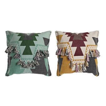 Kussen DKD Home Decor Multicolour Franjes Boho (45 x 10 x 45 cm) (2 Stuks)