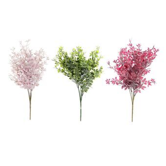 Decoratieve plant DKD Home Decor Metaal Fuchsia Groen Licht Roze PE (14 x 14 x 37 cm) (3 Stuks)