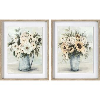 Schilderij DKD Home Decor Vaas (42 x 3 x 52 cm) (2 Stuks)