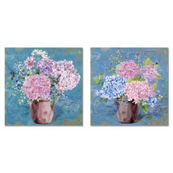 Schilderij DKD Home Decor Vaas (2 Stuks) (60 x 2 x 60 cm)