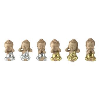 Decoratieve figuren DKD Home Decor Boeddha Hars Orientaals (5,5 x 5 x 10,5 cm) (6 Stuks)