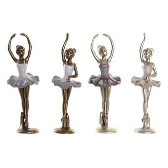 Decoratieve figuren DKD Home Decor Roze Lila Hars (3,5 x 3,5 x 12 cm) (4 Stuks)