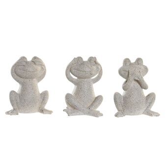 Decoratieve figuren DKD Home Decor Wit Hars Kikker (7 x 5,5 x 9 cm) (3 Stuks)