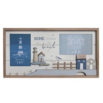 Fotolijsten DKD Home Decor Blauw Wit Hout MDF Mediterrane (40 x 2,5 x 21 cm)