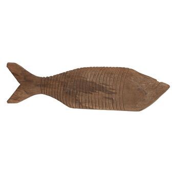 Decoratieve figuren DKD Home Decor Natuurlijk Bruin Mangohout Vis (49 x 6 x 13 cm)