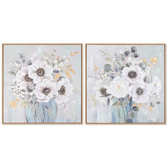 Schilderij Home ESPRIT Shabby Chic Vaas 70 x 3,5 x 70 cm (2 Stuks)