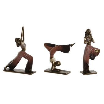 Decoratieve figuren Home ESPRIT Roze Gouden Yoga Scandi 19 x 6 x 26 cm (3 Stuks)