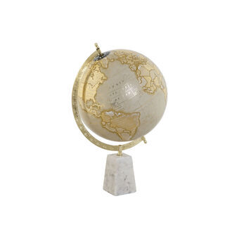 Wereldbol Home ESPRIT Wit Gouden Vintage 27 x 25 x 40 cm