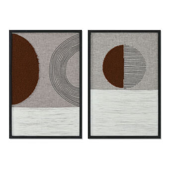 Schilderij Home ESPRIT Beige Terra cotta Modern Stads 40 x 3 x 60 cm (2 Stuks)