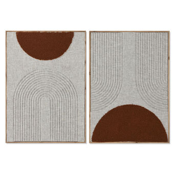 Schilderij Home ESPRIT Beige Terra cotta Modern Stads 50 x 3 x 70 cm (2 Stuks)