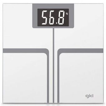 Digitale Personenweegschaal GKL FITMAX WHITE 200 kg Wit Polyester