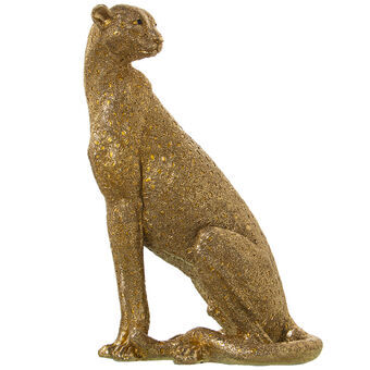 Decoratieve figuren Alexandra House Living Gouden Plastic Cheeta 28 x 28 x 41 cm