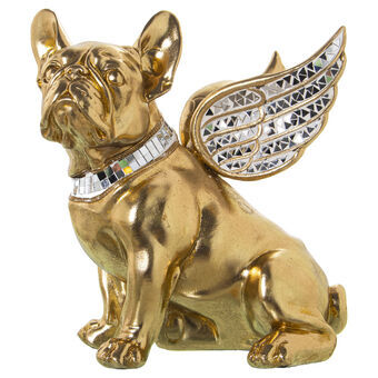 Decoratieve figuren Alexandra House Living Gouden Plastic Hond Vleugels 23 x 27 x 29 cm