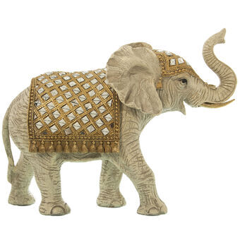 Decoratieve figuren Alexandra House Living Wit Plastic Olifant 18 x 37 x 31 cm