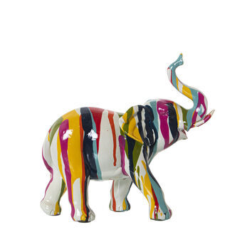 Decoratieve figuren Alexandra House Living Multicolour Plastic Olifant Verf 10 x 23 x 22 cm