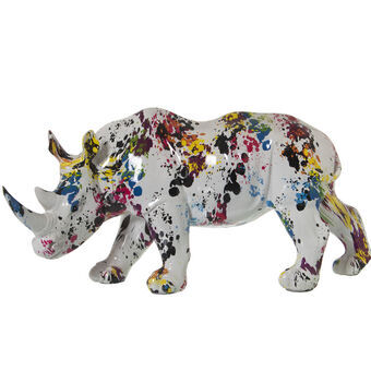 Decoratieve figuren Alexandra House Living Multicolour Plastic Neushoorn Verf 17 x 36 x 18 cm