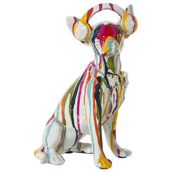 Decoratieve figuren Alexandra House Living Multicolour Plastic Hond Oordopjes Verf 14 x 26 x 19 cm