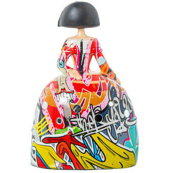 Decoratieve figuren Alexandra House Living Multicolour Plastic Jurk Graffiti 14 x 9 x 21 cm