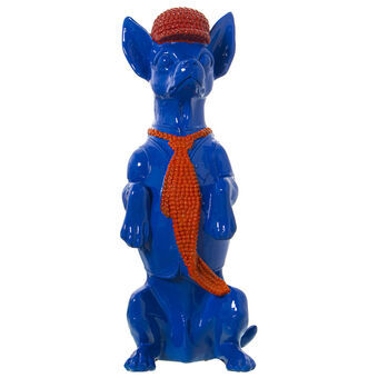 Decoratieve figuren Alexandra House Living Blauw Oranje Plastic Hond Das 13 x 16 x 30 cm