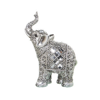 Decoratieve figuren Alexandra House Living Zilverkleurig Plastic Olifant 11 x 18 x 24 cm Spiegels