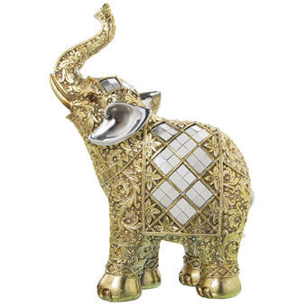 Decoratieve figuren Alexandra House Living Gouden Plastic Olifant 13 x 22 x 30 cm Spiegels