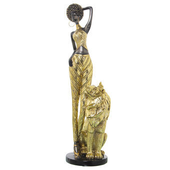 Decoratieve figuren Alexandra House Living Gouden Plastic Leeuw Afrikaanse 13 x 17 x 38 cm