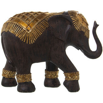 Decoratieve figuren Alexandra House Living Zwart Gouden Plastic Olifant 9 x 18 x 18 cm