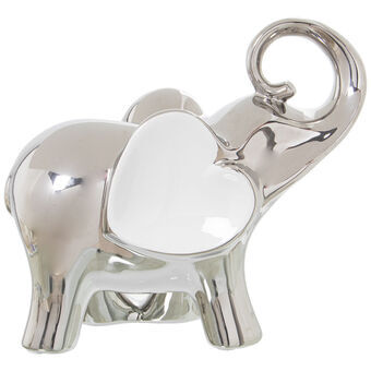 Decoratieve figuren Alexandra House Living Wit Keramisch Olifant Zilverkleurig 12 x 25 x 22 cm