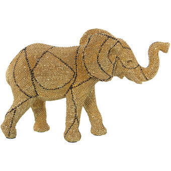 Decoratieve figuren Alexandra House Living Gouden Plastic Olifant 11 x 27 x 19 cm