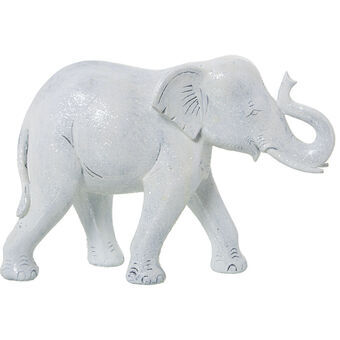 Decoratieve figuren Alexandra House Living Wit Plastic Olifant 14 x 21 x 29 cm