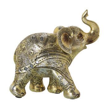 Decoratieve figuren Alexandra House Living Gouden Plastic Olifant 12 x 22 x 22 cm