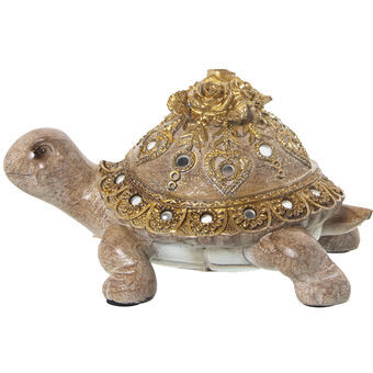 Decoratieve figuren Alexandra House Living Bruin Gouden Plastic Schildpad 15 x 15 x 21 cm