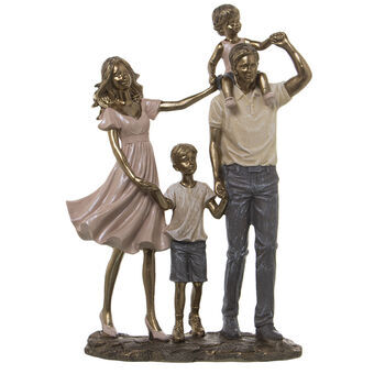 Decoratieve figuren Alexandra House Living Plastic Gouden Familie 11 x 22 x 28 cm