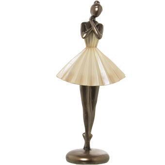 Decoratieve figuren Alexandra House Living Beige Gouden Plastic Ballerina 13 x 17 x 32 cm