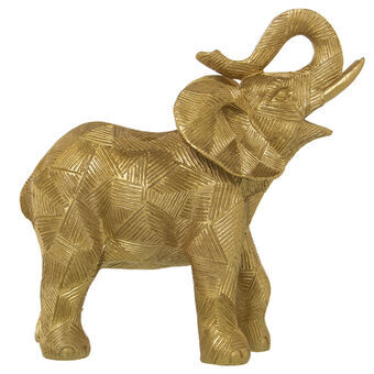 Decoratieve figuren Alexandra House Living Gouden Plastic Olifant 12 x 25 x 26 cm