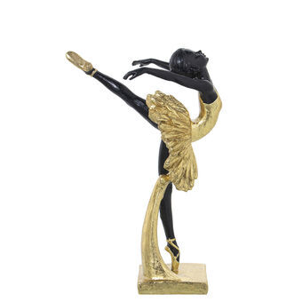 Decoratieve figuren Alexandra House Living Zwart Gouden Plastic Ballerina 14 x 18 x 26 cm