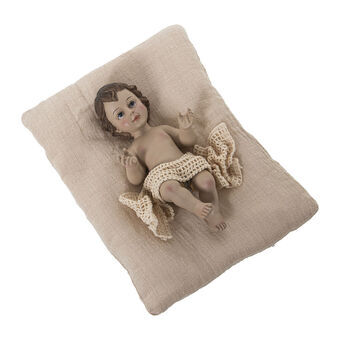 Decoratieve figuren Alexandra House Living Beige Plastic Kindje Jezus 10 x 13 x 19 cm Kussen