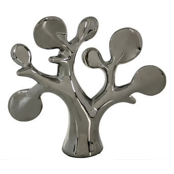 Decoratieve figuren Alexandra House Living Keramisch Boomstructuur Abstract Zilverkleurig 8 x 26 x 23 cm