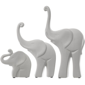 Figurenset Alexandra House Living Wit Keramisch Olifant (3 Onderdelen)