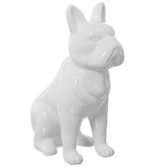 Decoratieve figuren Alexandra House Living Wit Keramisch Hond 14 x 25 x 34 cm