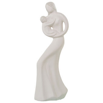 Decoratieve figuren Alexandra House Living Beige Keramisch Vrouw Baby 15 x 15 x 47 cm