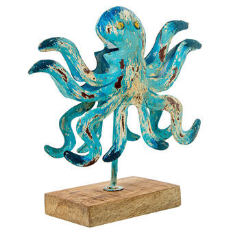 Decoratieve figuren Alexandra House Living Blauw Ijzer Octopus 28 x 10 x 28 cm